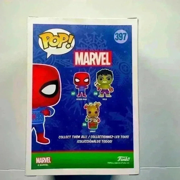 Funko POP! Marvel Chrismas Spider-Man 397 Ugly Sweater In Protector holiday - Picture 4 of 5